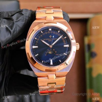 Copy Vacheron Constantin New Overseas Moonphase Retrograde Date Watches 41 Rose Gold Case